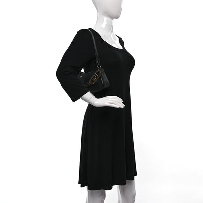 Fendi Vitello Queen Palmellato Fendi O'Lock Swing Black 2 of 9