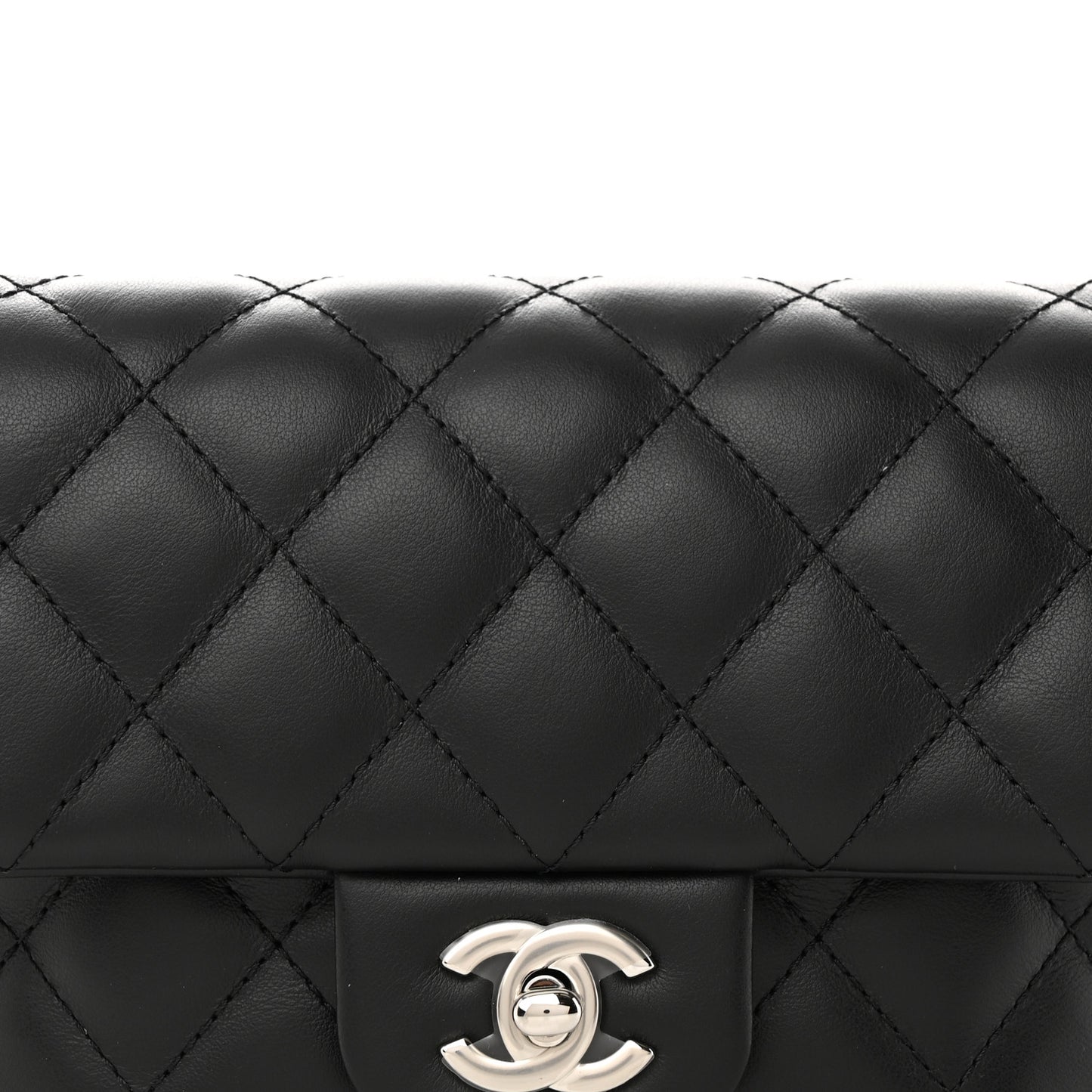 Calfskin Quilted CC Uniform Flap Belt Bag Black