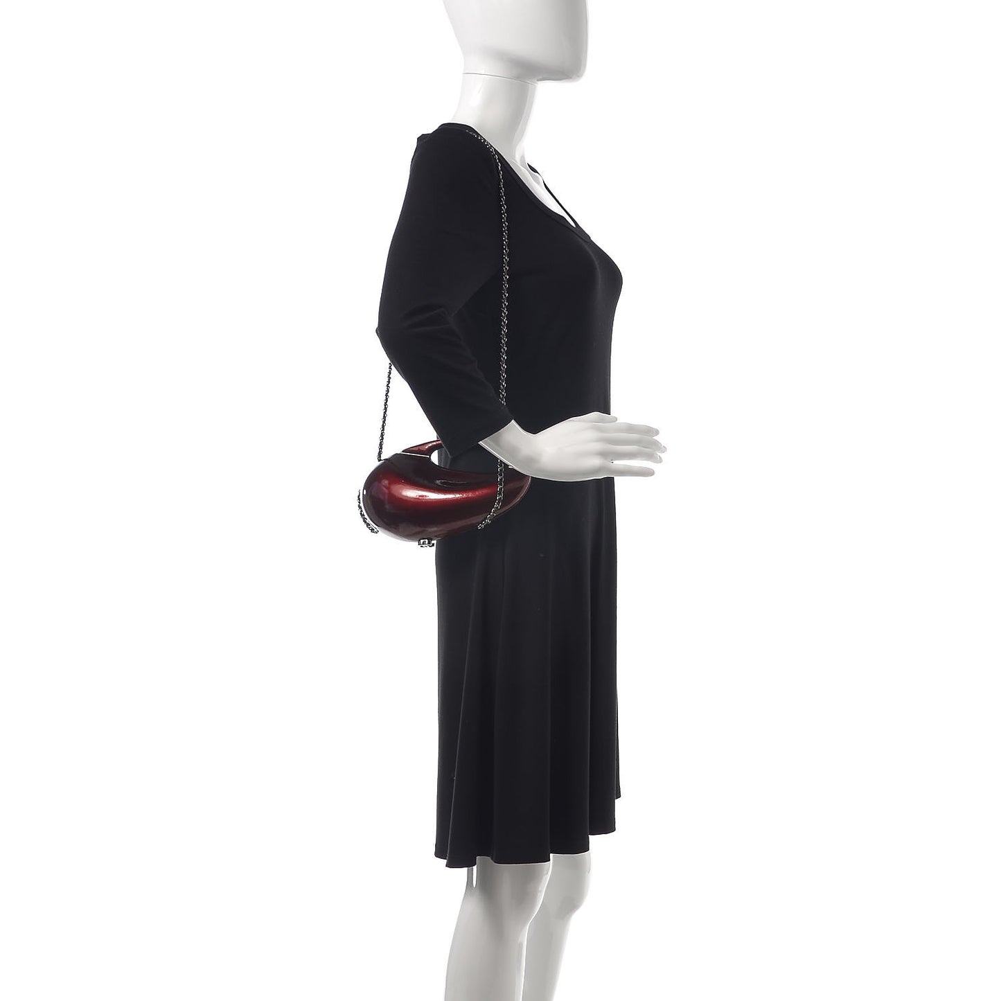 Patent Minaudiere Clutch Dark Bordeaux