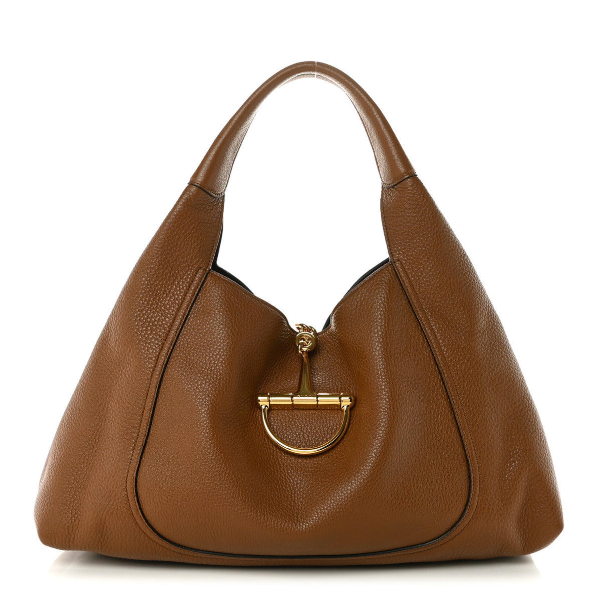 Gucci Grained Calfskin Softbit Maxi Shoulder Bag Brown 1 of 11