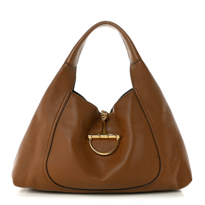 Gucci Grained Calfskin Softbit Maxi Shoulder Bag Brown 1 of 11