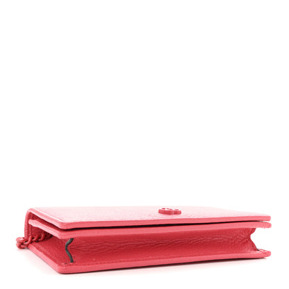Gucci Dollar Calfskin Enamel Monochrome Mini GG Marmont Chain Wallet Runway Coral 4 of 9