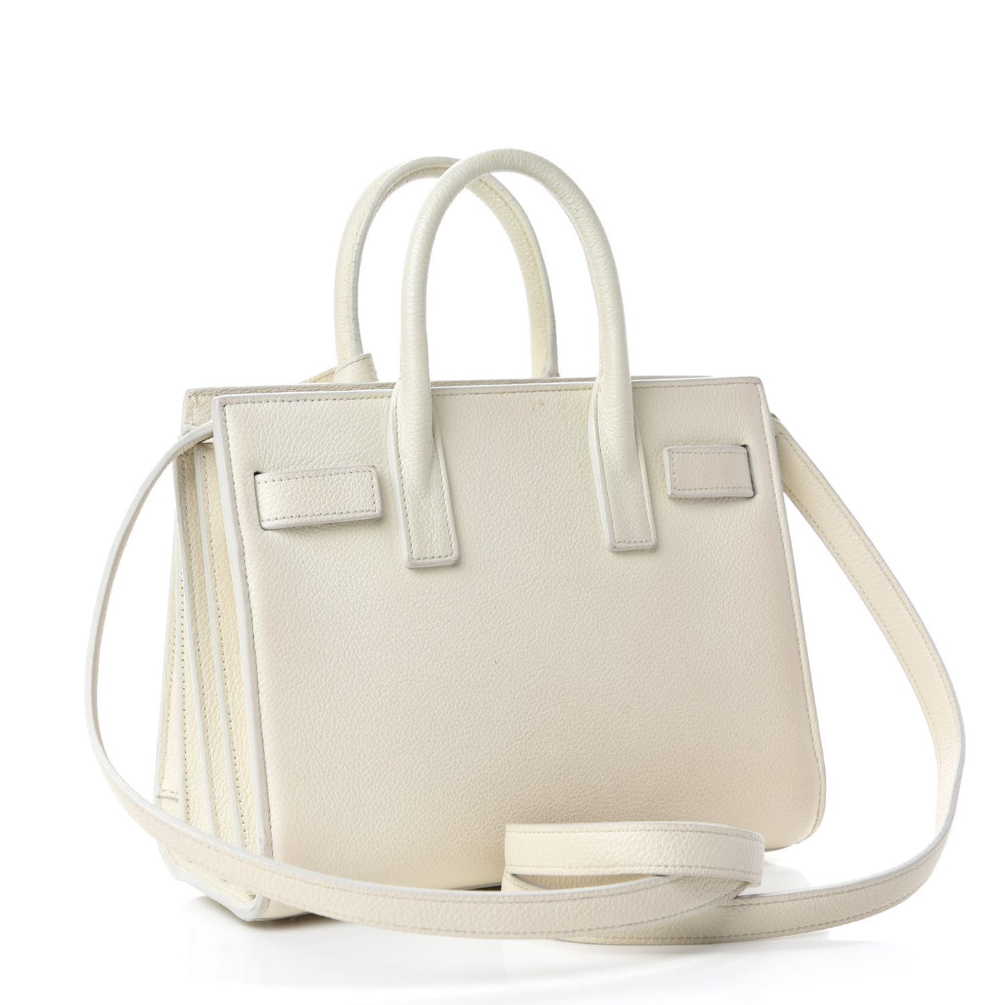 Grained Calfskin Nano Sac de Jour Dove White