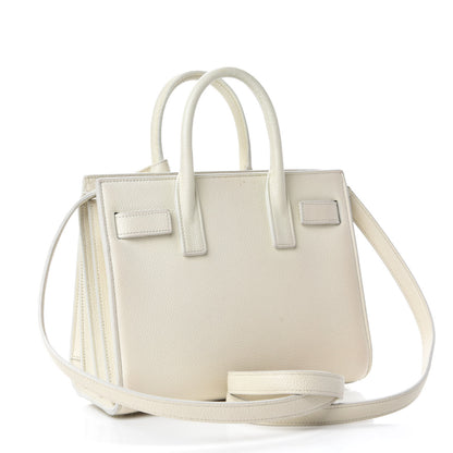 Saint Laurent Grained Calfskin Nano Sac de Jour Dove White 3 of 9