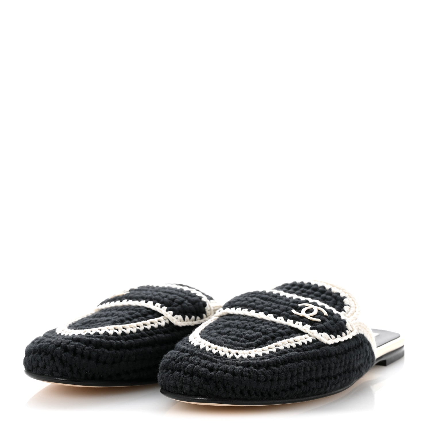 Chanel Crochet CC Mules 41 Black Ivory 4 of 10
