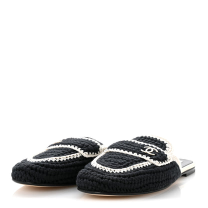 Chanel Crochet CC Mules 41 Black Ivory 4 of 10