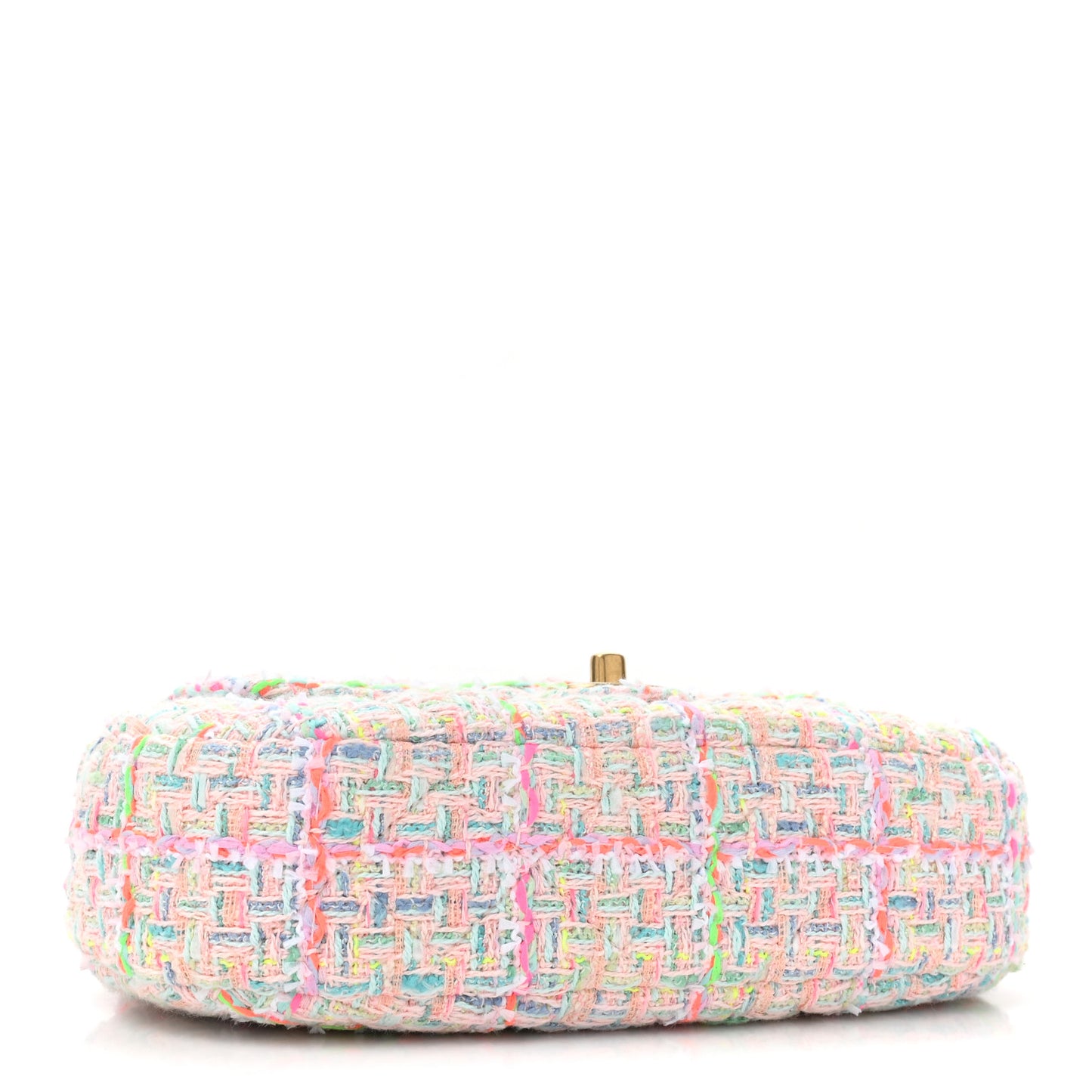 Tweed Quilted Baywatch Top Handle Flap Light Pink Green Orange Purple