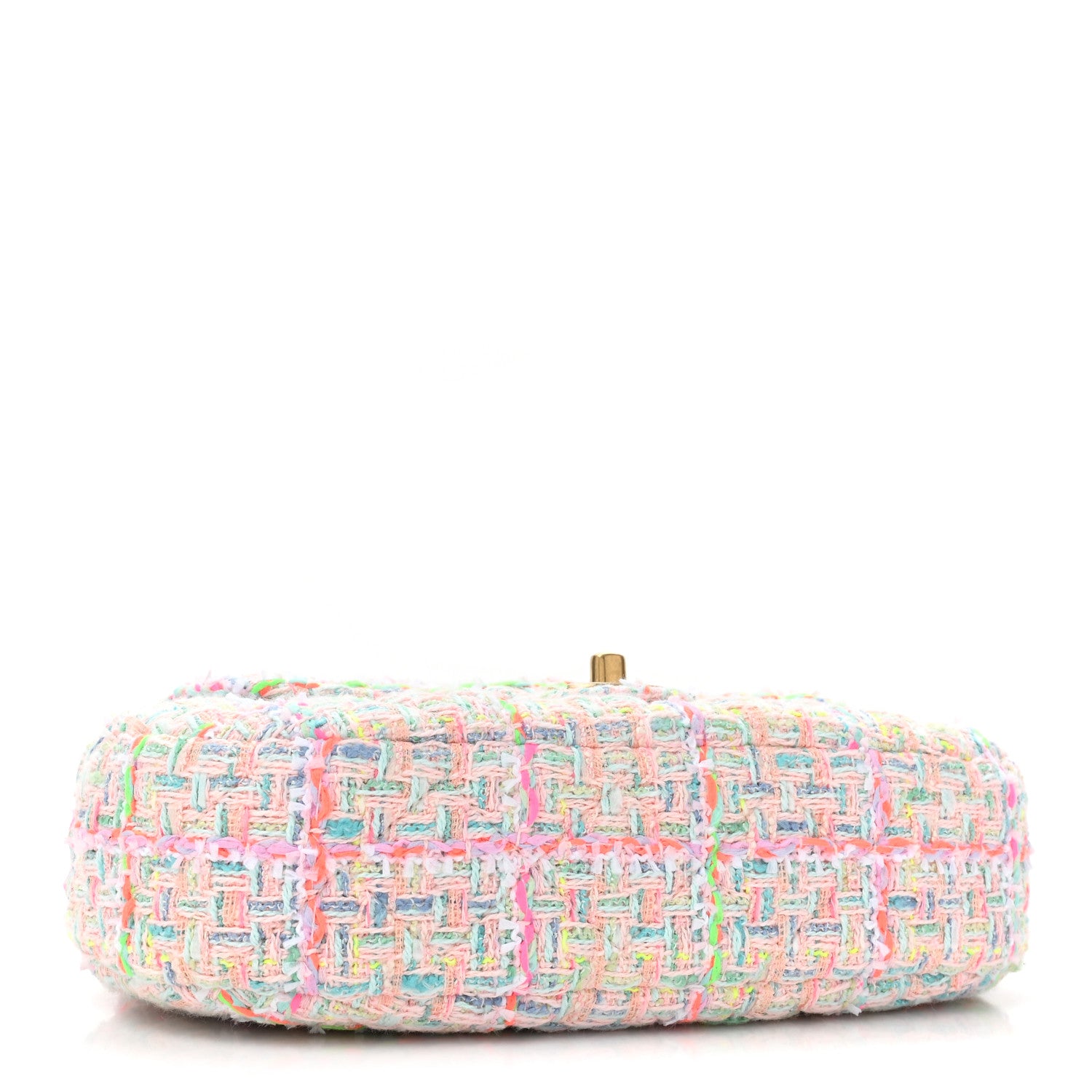 Chanel Tweed Quilted Baywatch Top Handle Flap Light Pink Green Orange Purple 4 of 10
