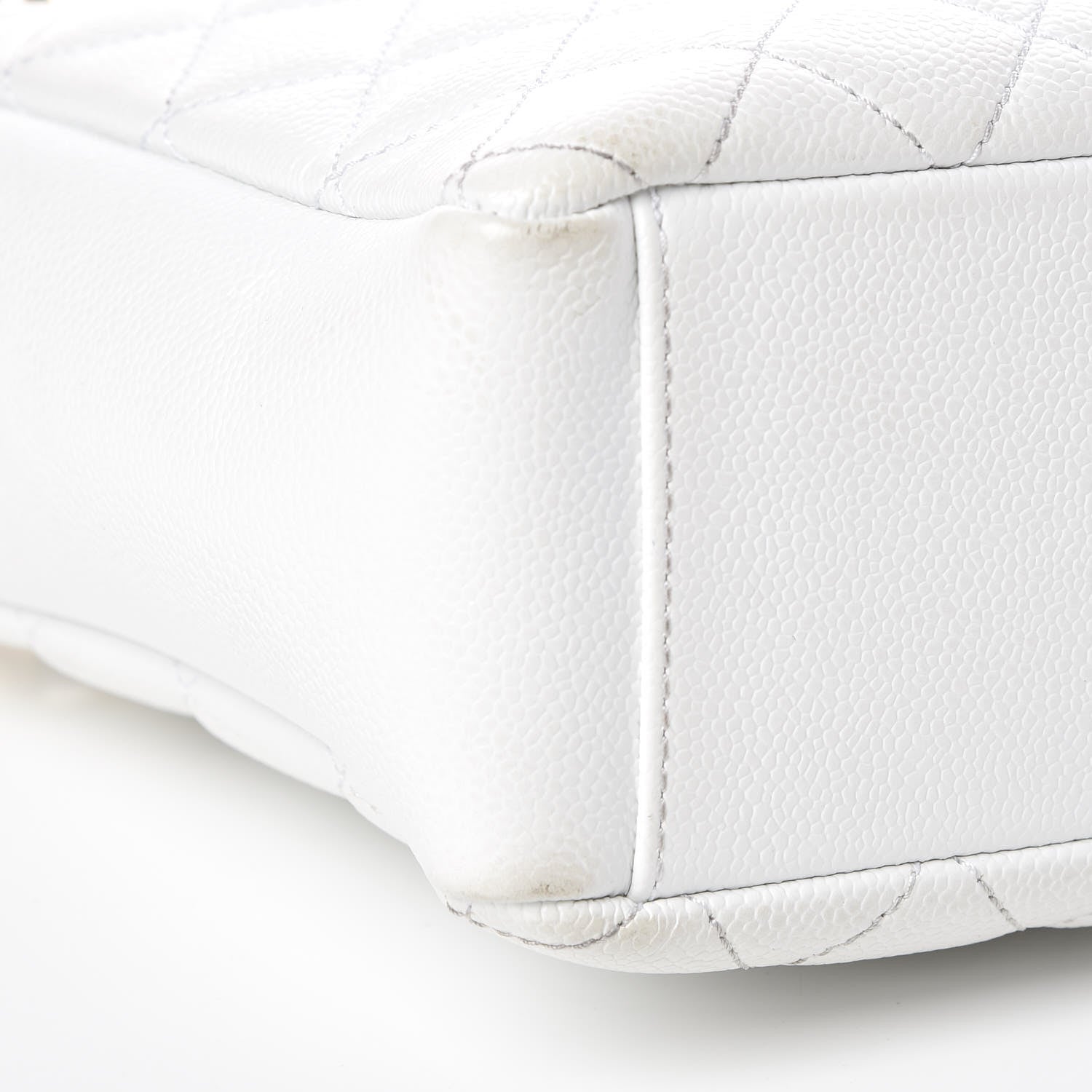 Chanel Caviar Quilted Petit Shopping Tote PST White 8 of 14