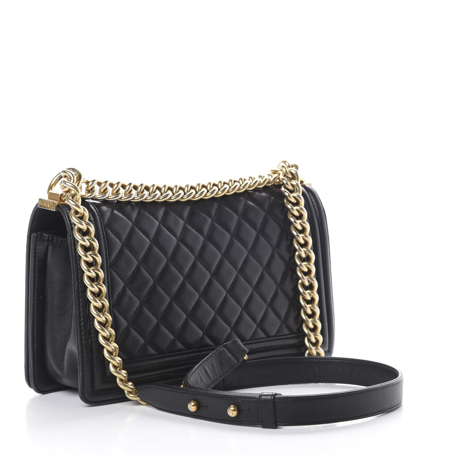 Chanel Lambskin Quilted Medium Boy Flap Black 2 of 16