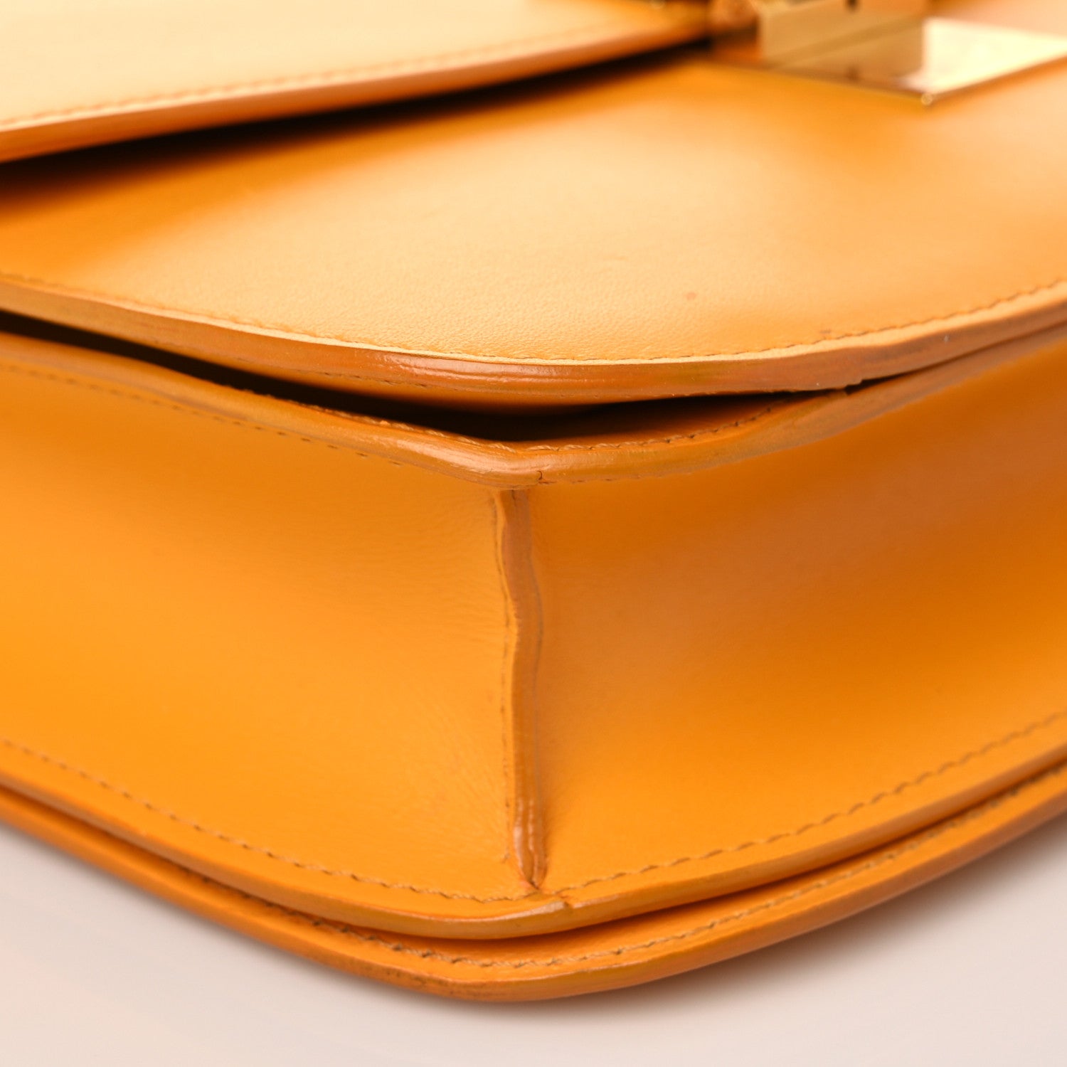 Celine Box Calfskin Medium Classic Box Flap Bag Orange 7 of 10