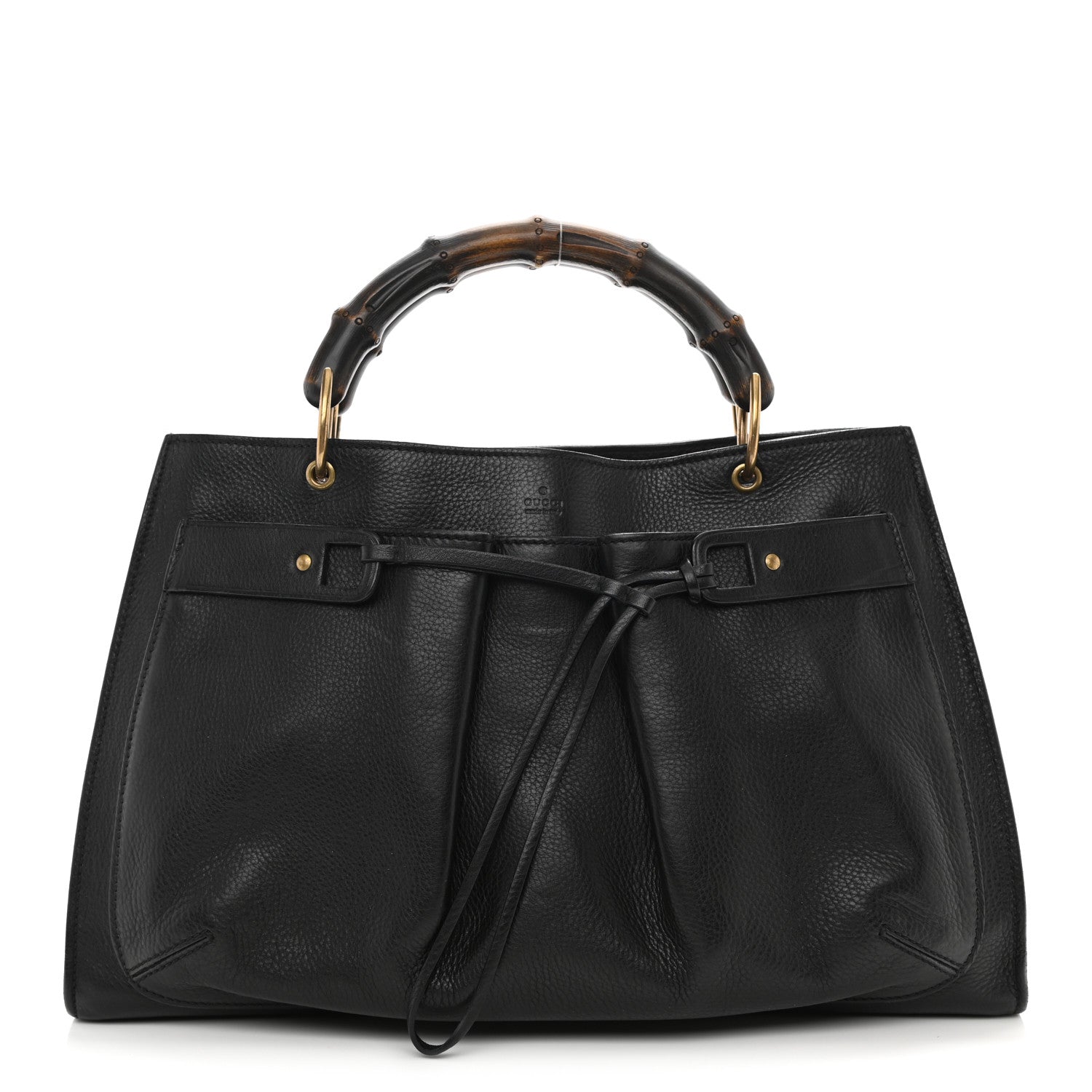 Gucci Calfskin Bamboo Handle Tote Black 1 of 13