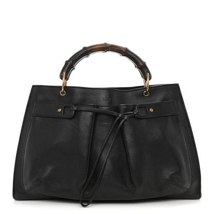 Gucci Calfskin Bamboo Handle Tote Black 1 of 13
