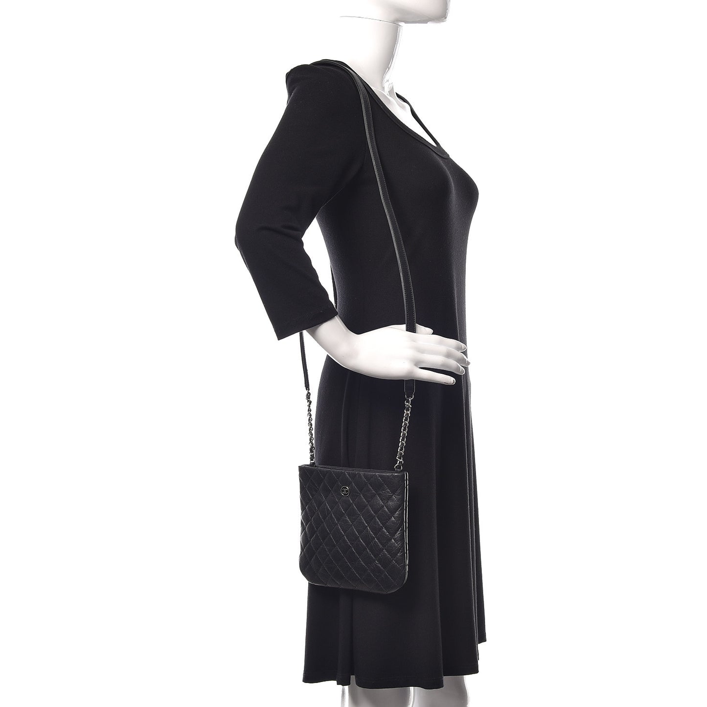 Calfskin Quilted Crossbody Bag Black