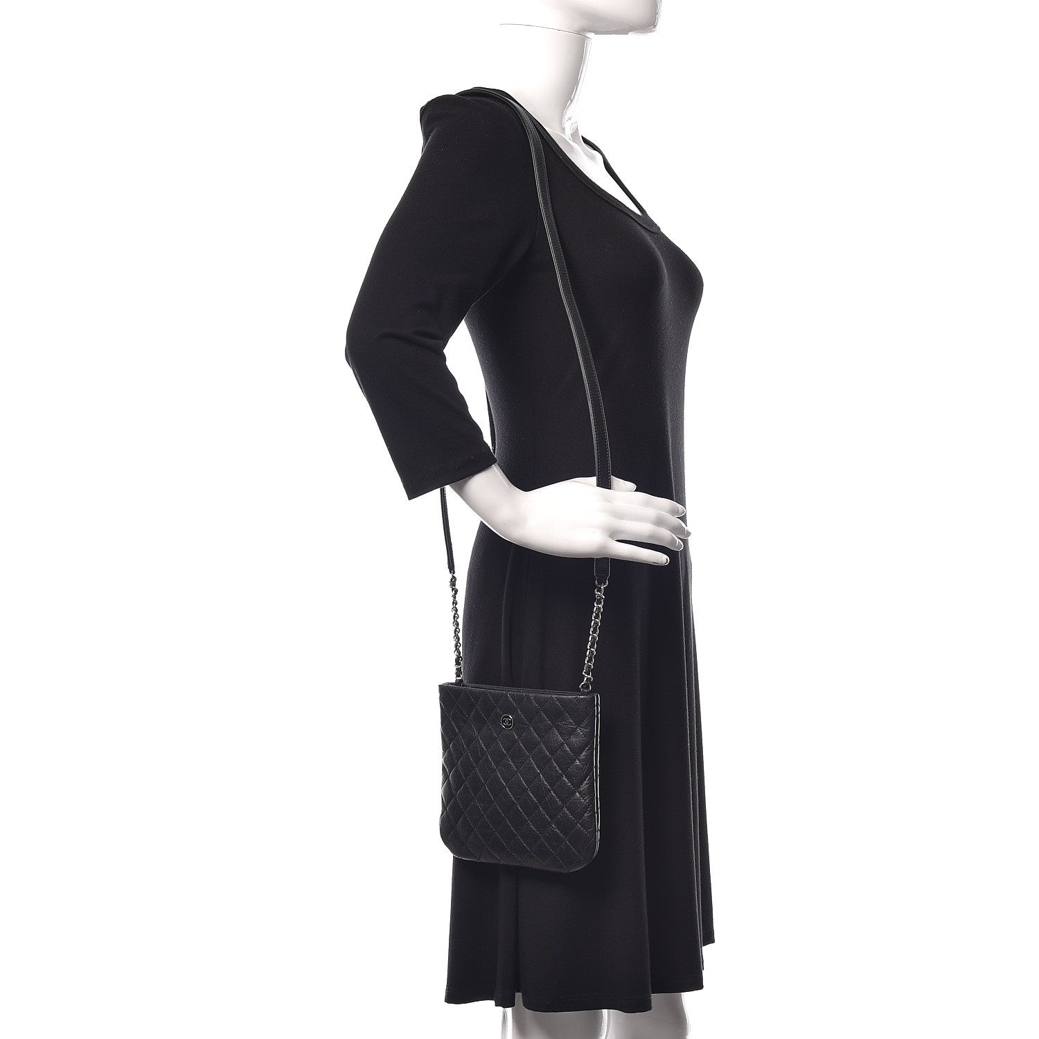 Chanel Calfskin Quilted Crossbody Bag Black 2 of 11