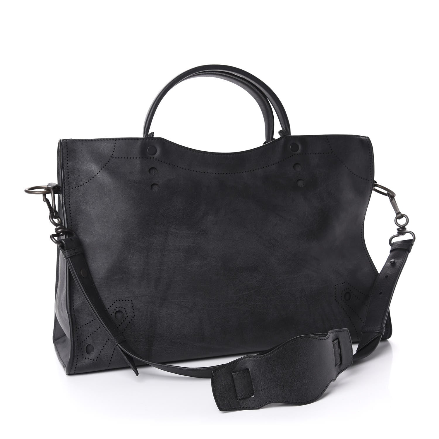 Balenciaga Veau Soyeux Perforated Blackout Hardware City Black 3 of 10