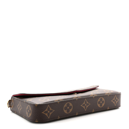 Louis Vuitton Monogram Pochette Felicie Chain Wallet Fuchsia 5 of 12