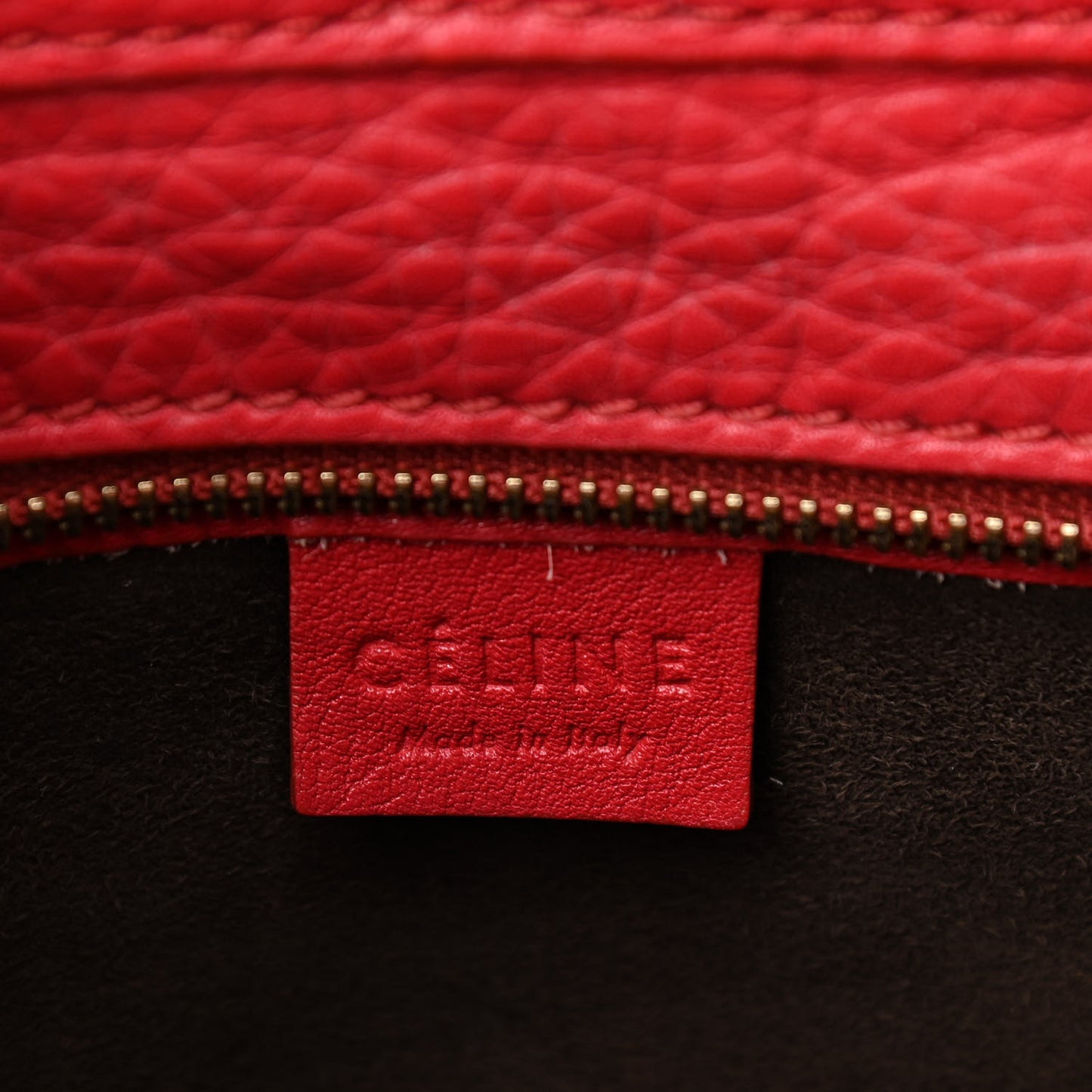 Drummed Calfskin Nano Luggage Red