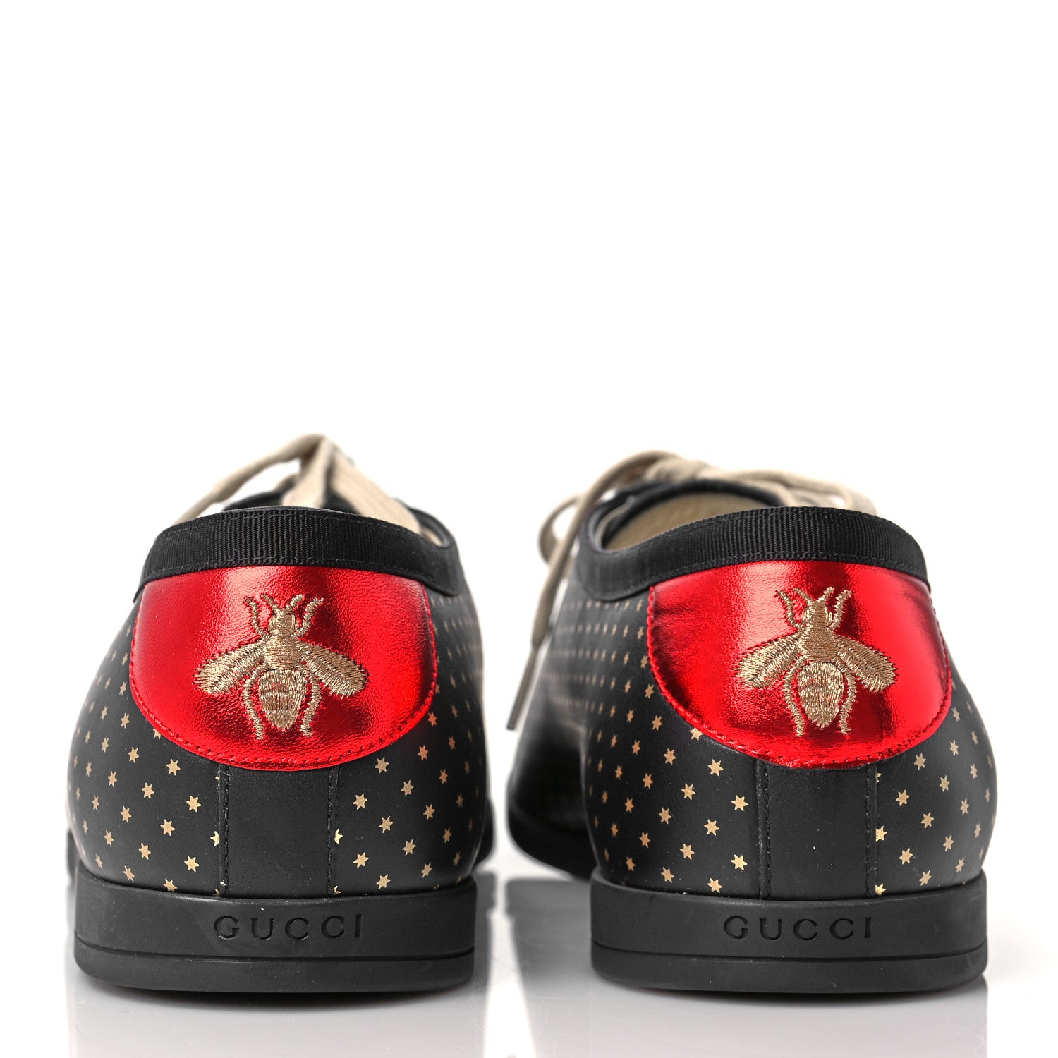 Gucci X SEGA Calfskin GUCCY Stars Mens Falacer Sneakers 12 Black 9 of 20