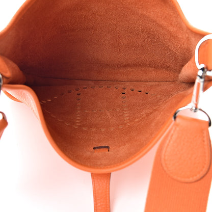 Hermes Taurillon Clemence Evelyne II PM Orange 5 of 10