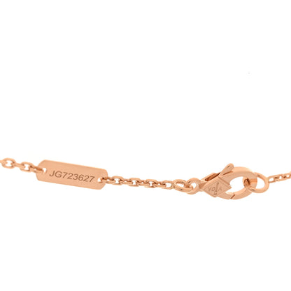 Van Cleef & Arpels 18K Rose Gold Diamond Pink Mother of Pearl Vintage Alhambra Pendant Necklace 4 of 6