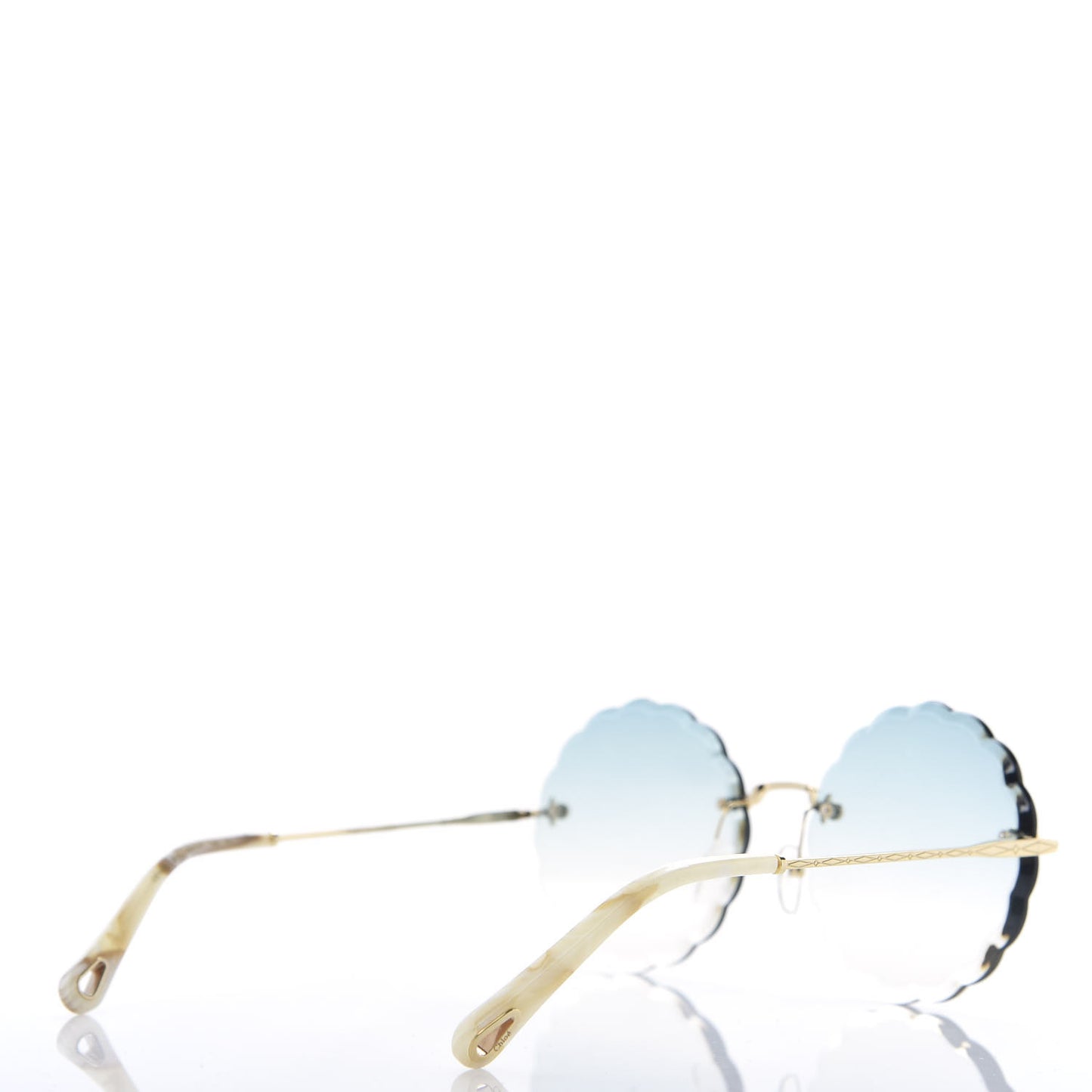 Rosie Bevelled Round Sunglasses CE142S Gold Gradient Blue