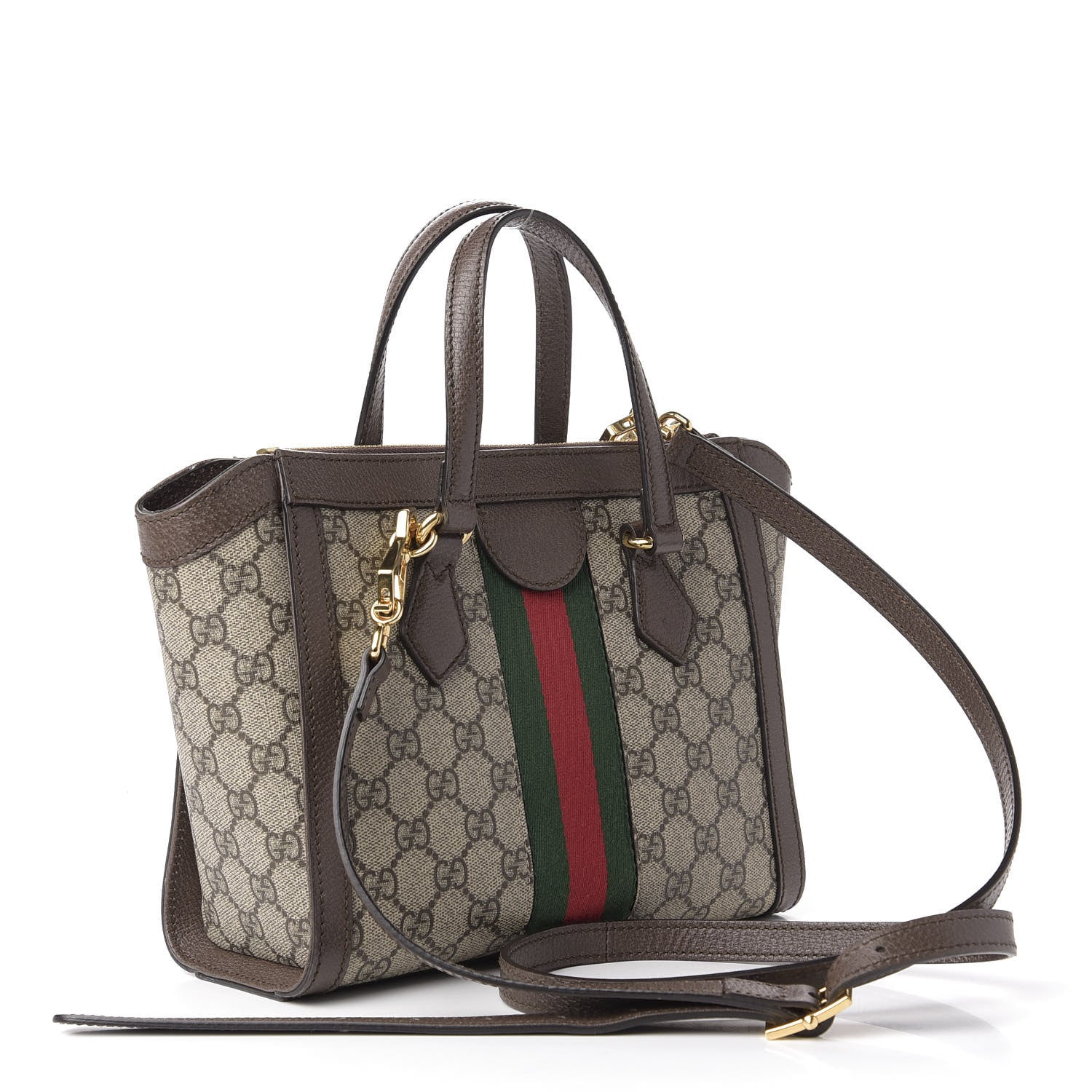 Gucci GG Supreme Monogram Small Ophidia Tote Bag Brown 3 of 14