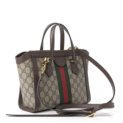Gucci GG Supreme Monogram Small Ophidia Tote Bag Brown 3 of 14
