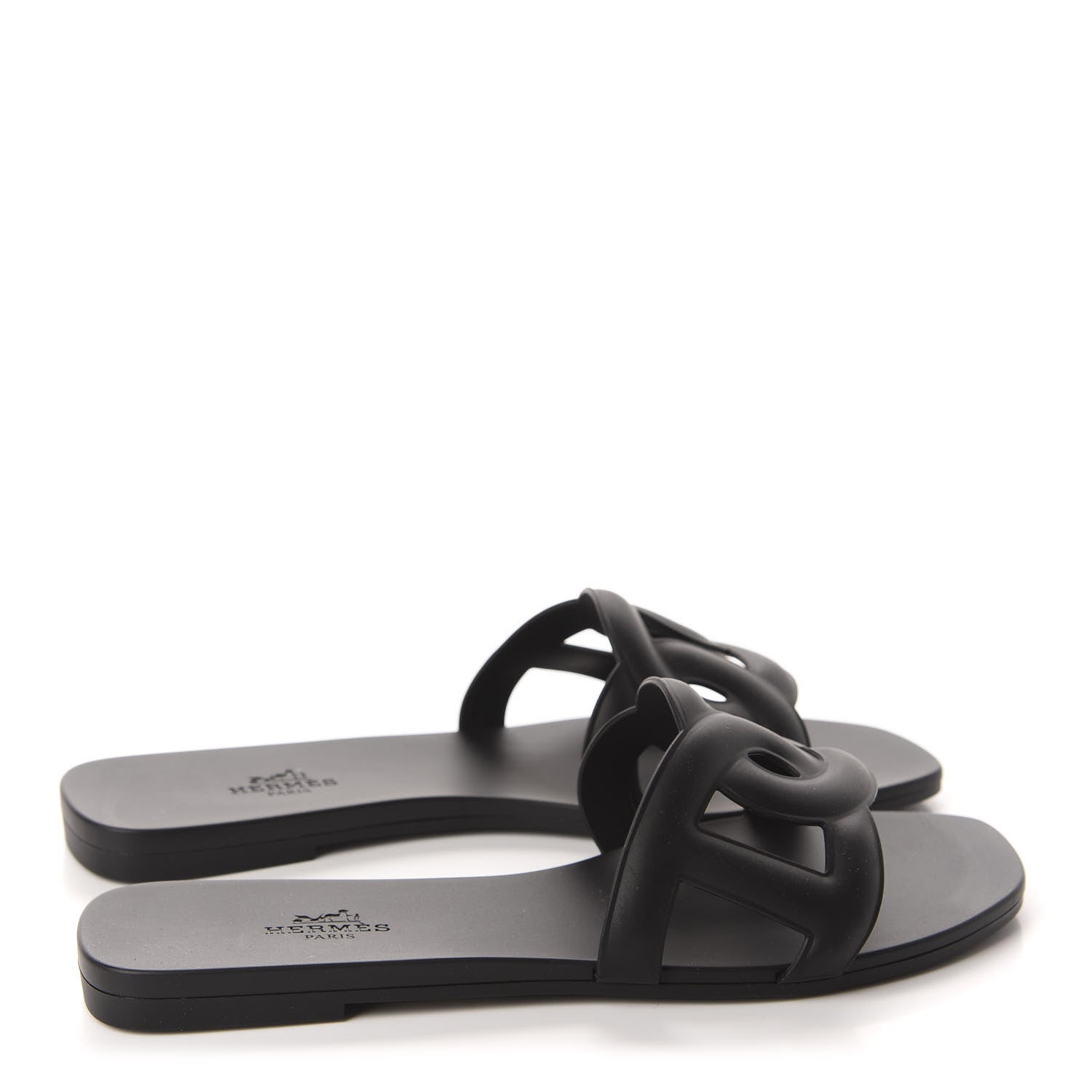 Hermes Rubber Aloha Sandals 37 Black 4 of 10
