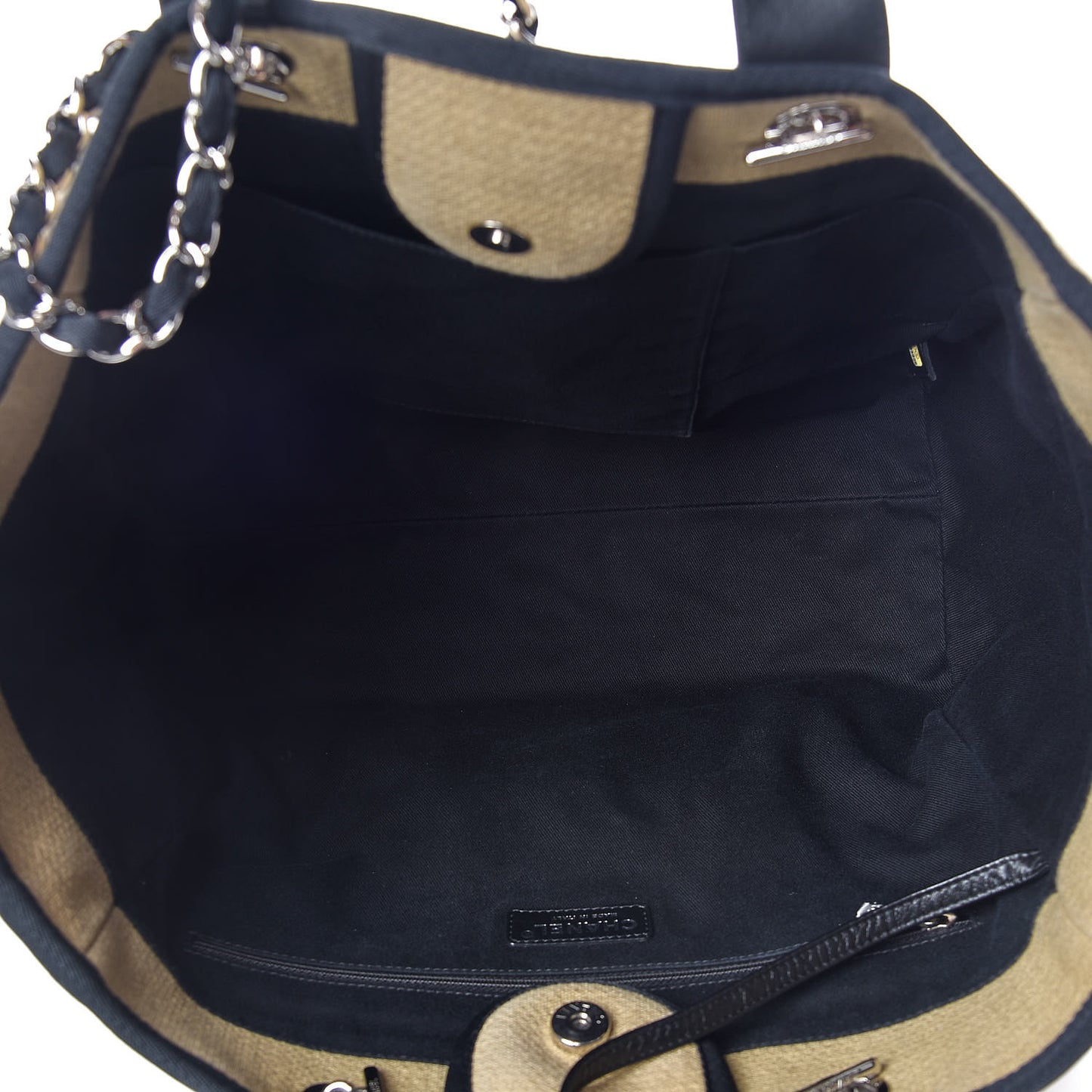 Canvas Large Deauville Tote Beige Black