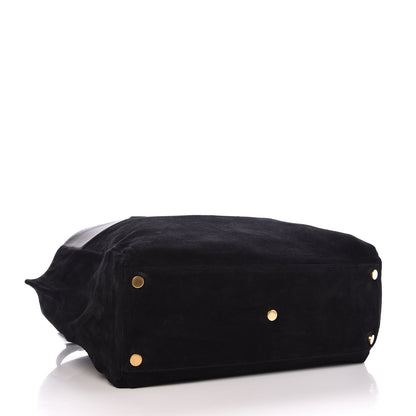 Saint Laurent Calfskin Suede Reversible East West Shopper Tote Dark Grey 9 of 13