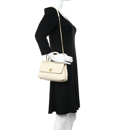 Chanel Caviar Quilted Mini Coco Handle Flap Beige 3 of 12