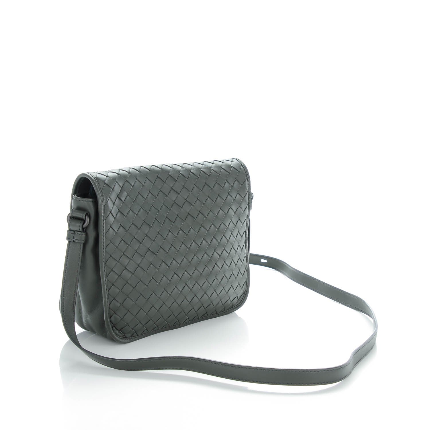 Bottega Veneta Nappa Intrecciato Small Flap Crossbody Grey 3 of 7