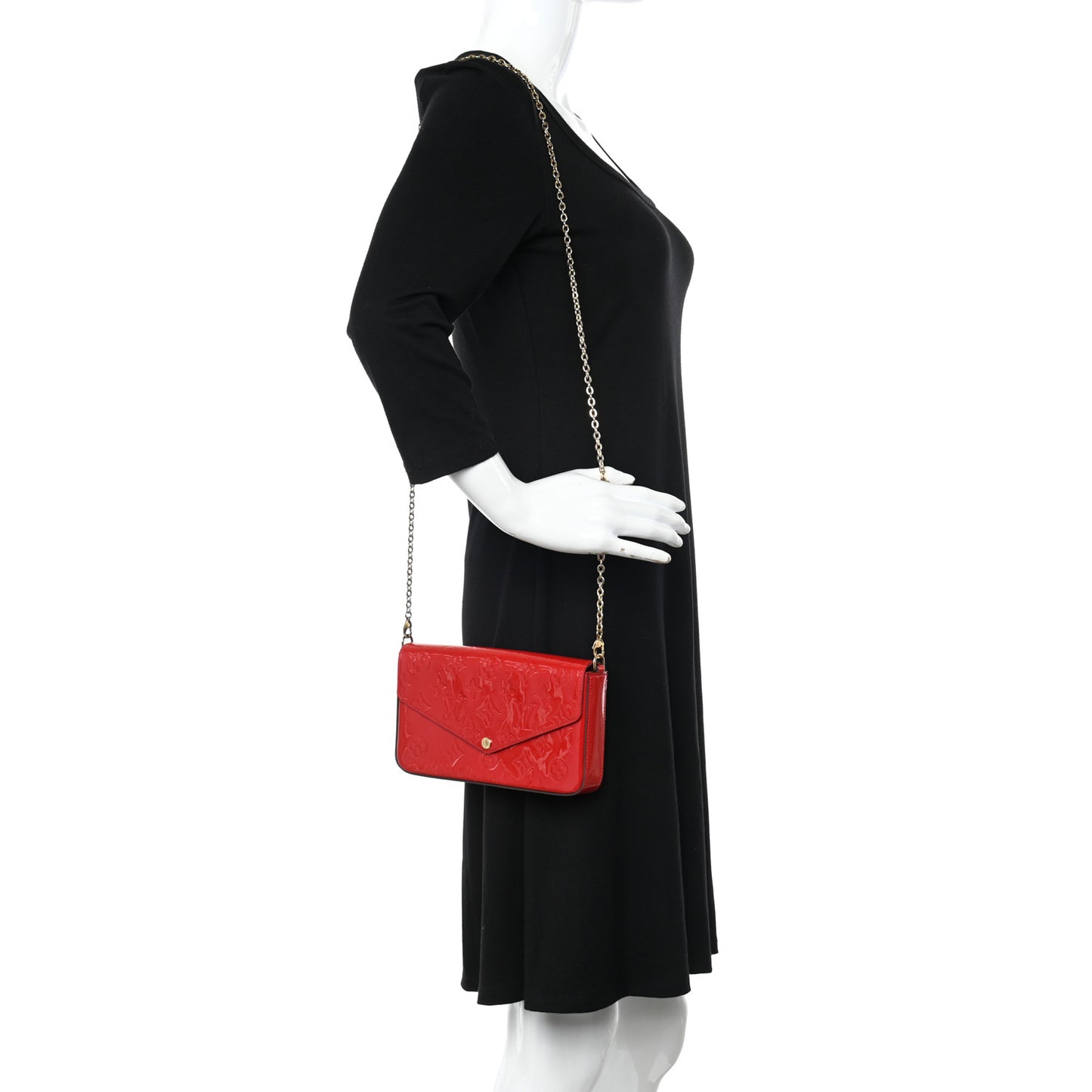 Vernis Felicie Pochette Chain Wallet Cherry