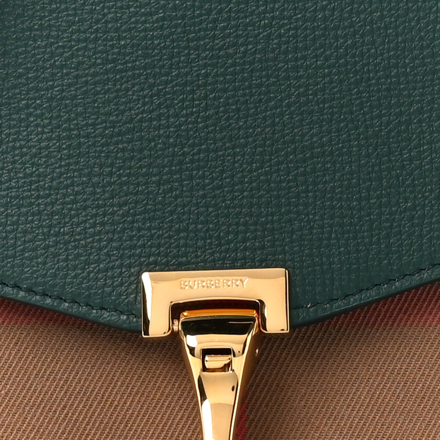 Derby Calfskin House Check Small Macken Crossbody Bag Green
