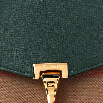 Burberry Derby Calfskin House Check Small Macken Crossbody Bag Green 9 of 13