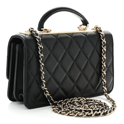 Chanel Lambskin Quilted Trendy CC Dual Handle Clutch With Chain  Black 2 of 10