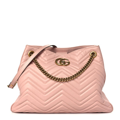 Gucci Calfskin Matelasse Medium GG Marmont Shoulder Tote Bag Perfect Pink 1 of 10