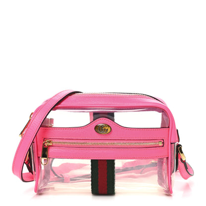 Gucci Vinyl Web Mini Ophidia Transparent Shoulder Bag Fluorescent Fuchsia 1 of 10