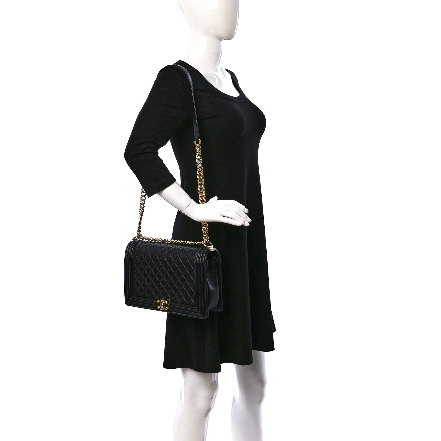 Chanel Calfskin Quilted New Medium Boy Flap Black 2 of 9