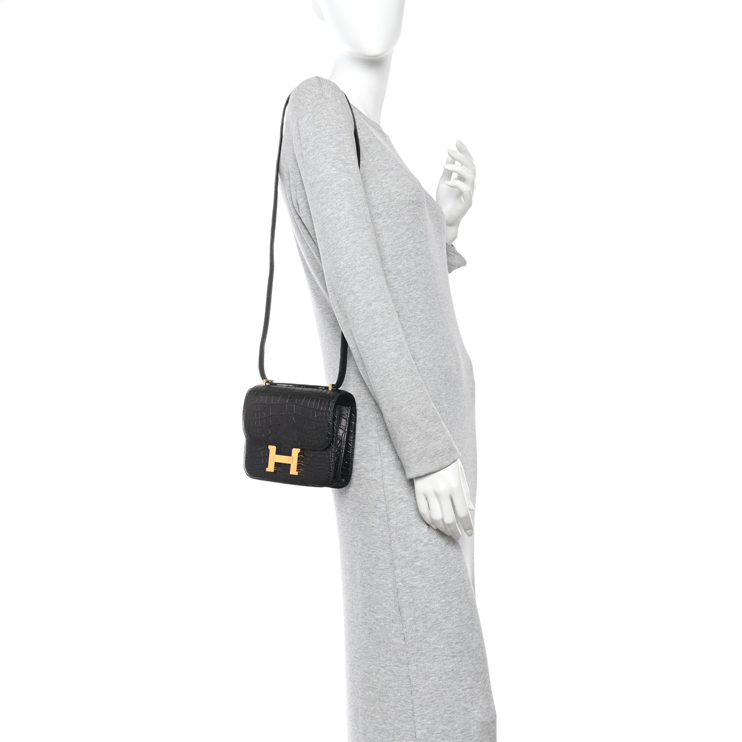 Hermes Matte Alligator Constance 18 Black 2 of 15