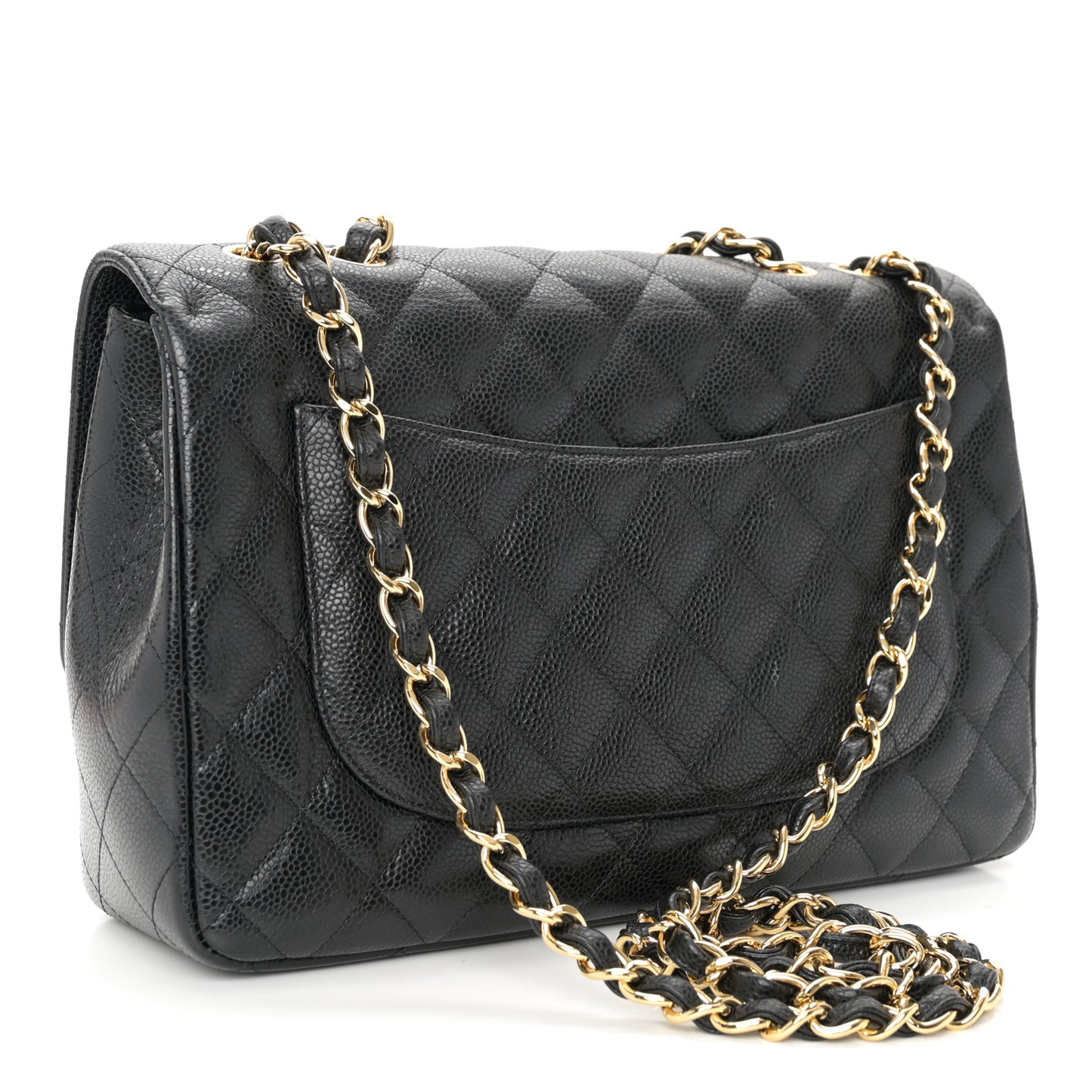 Caviar Quilted Jumbo Single Flap Black