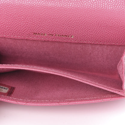 Chanel Caviar Quilted Flap Card Holder Wallet Pink 5 of 9