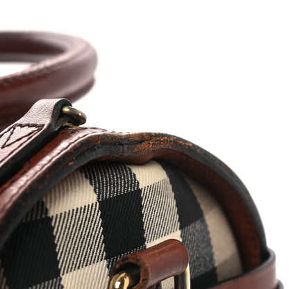 Burberry House Check Bridle Calfskin Medium Alchester Bowling Bag Dark Tan 16 of 20