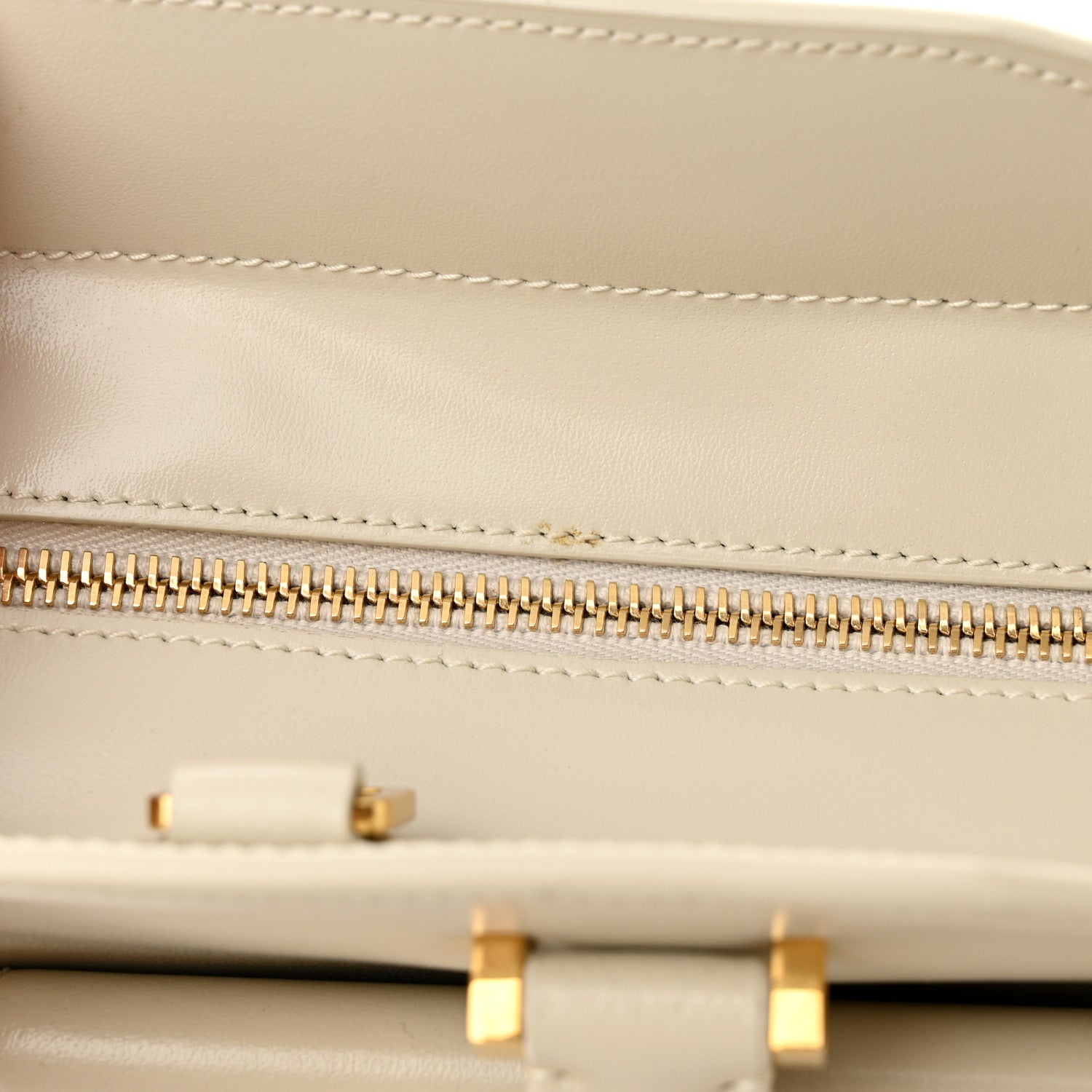 Saint Laurent SAINT LAURENT Shiny Calfskin Medium Uptown Tote Crema Soft 11 of 11