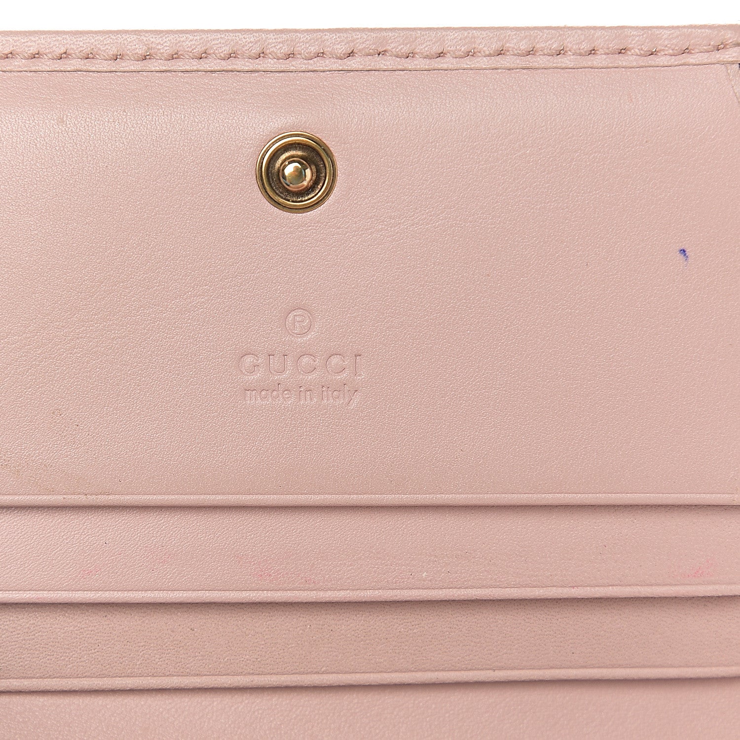 Gucci Calfskin Matelasse GG Marmont Card Case Wallet Perfect Pink 4 of 12