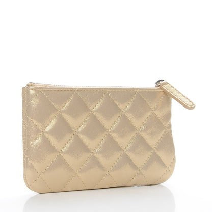 Chanel Metallic Lambskin Star Embossed Coin Purse Case Gold 3 of 8
