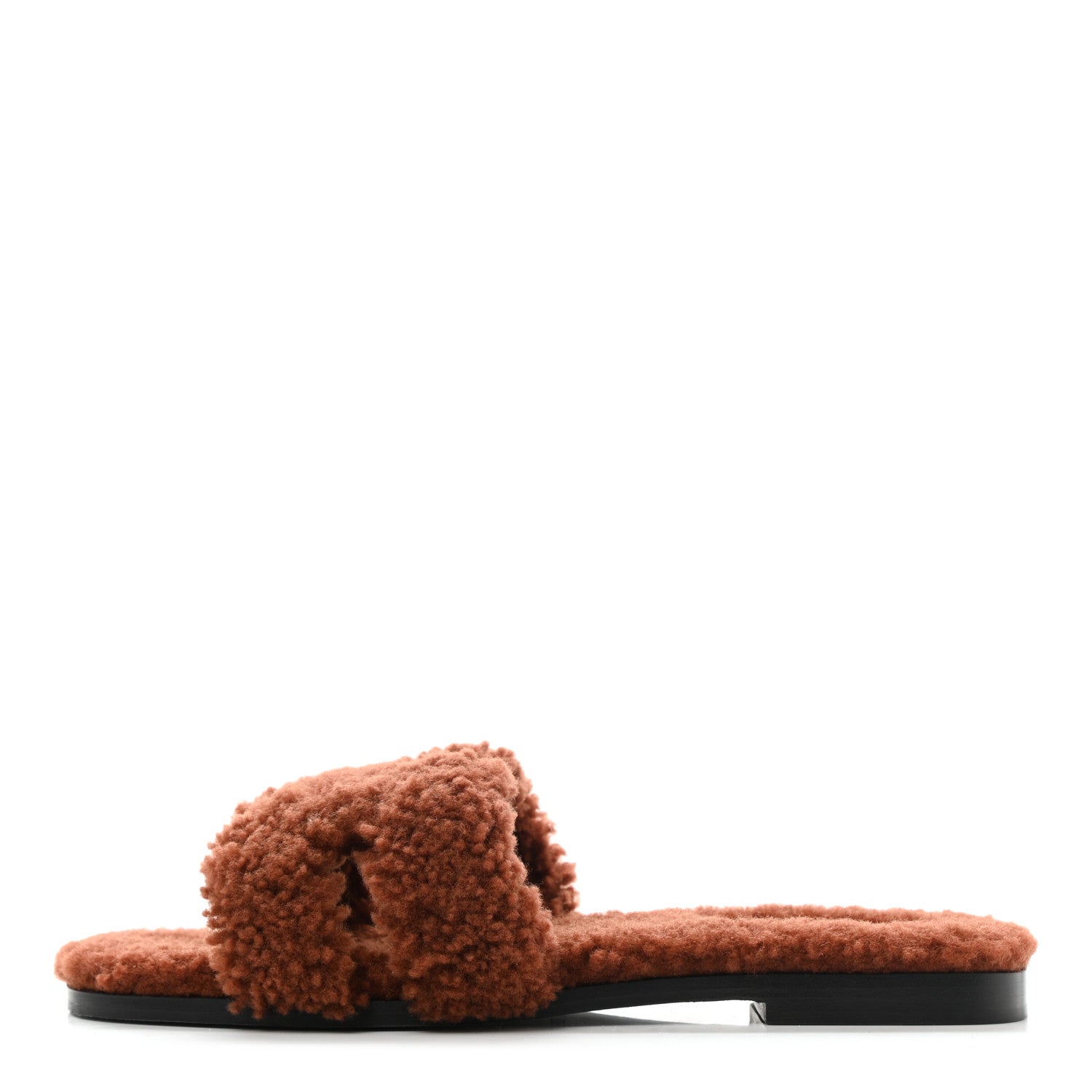 Hermes Woolskin Oran Sandals 39 Cognac 1 of 8