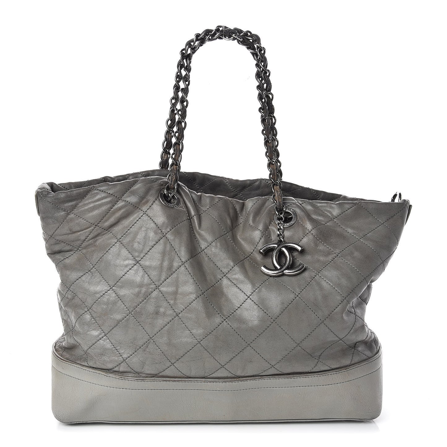 Iridescent Calfskin VIP Shopping Tote Grey