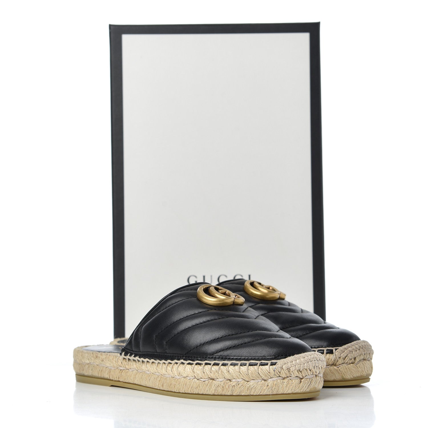 Gucci Nappa Matelasse GG Marmont Espadrille Slippers 36 Black 13 of 13